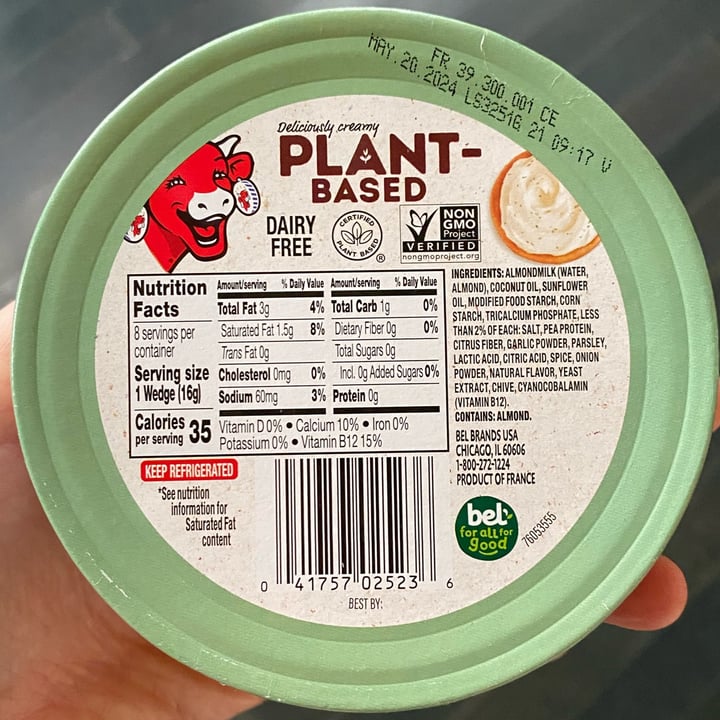 photo of The Laughing Cow garlic and herbs plant based spread shared by @beckyyy on  05 May 2024 - review