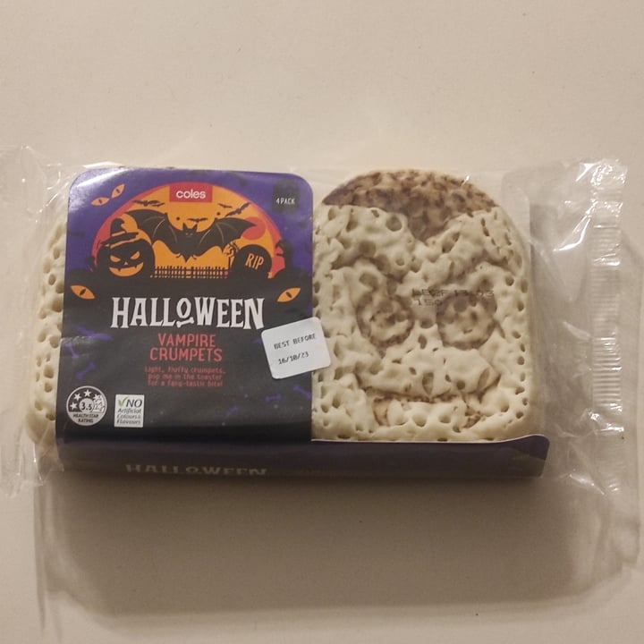 photo of Coles Halloween vampire crumpets shared by @jesseats on  16 Oct 2023 - review