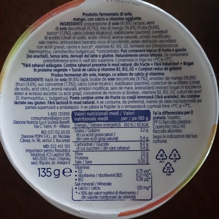 photo of Alpro alpro yogurt di soia mango shared by @madamamarea on  10 Apr 2024 - review