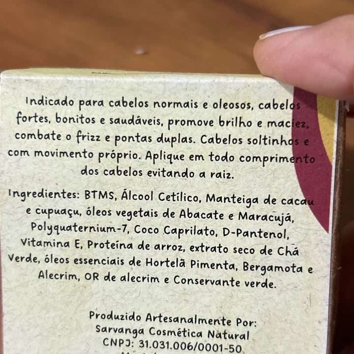 photo of Sarvanga Condicionador barra fortificante shared by @rosaloureiro on  24 Jun 2025 - review