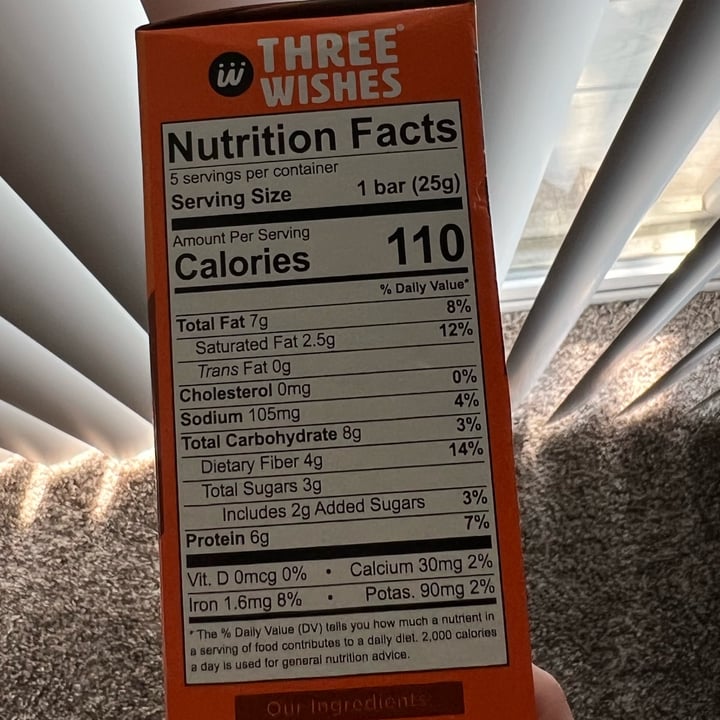 photo of Three Wishes Grain Free Granola Bars-Chocolate Peanut Butter shared by @ksvegan17 on  01 Aug 2025 - review