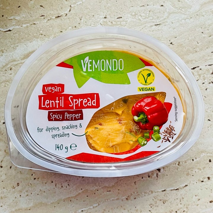 photo of Vemondo vegan lentil spread spicy pepper shared by @thevegabondgirl on  15 Apr 2024 - review