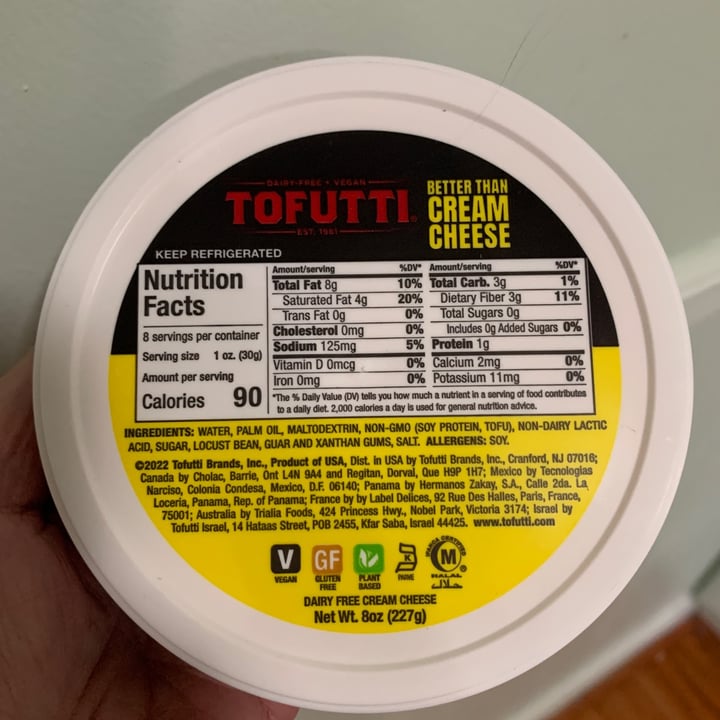 photo of Tofutti Better Than Cream Cheese shared by @onehungryvegan on  13 Oct 2023 - review