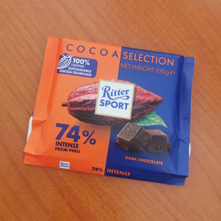 photo of Ritter Sport Intense 74% Cocoa Dark Chocolate shared by @viiathevegan on  18 Dec 2023 - review