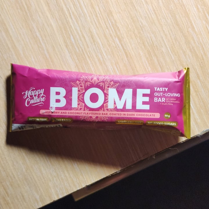 photo of Happy Culture Biome Bar - Raspberry And Coconut shared by @sachthevegan on  04 Jul 2024 - review