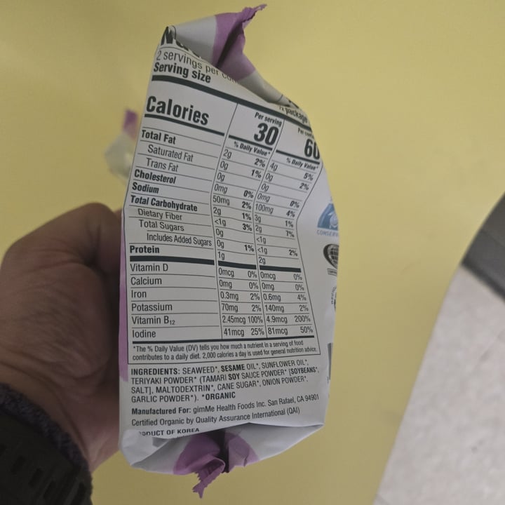 photo of Gimme Teriyaki Seaweed Snacks shared by @teknevra on  04 Jul 2024 - review