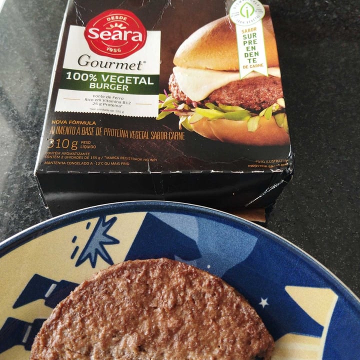photo of Seara gourmet 100% Vegetal Burger shared by @elianecarvalho on  29 Dec 2023 - review