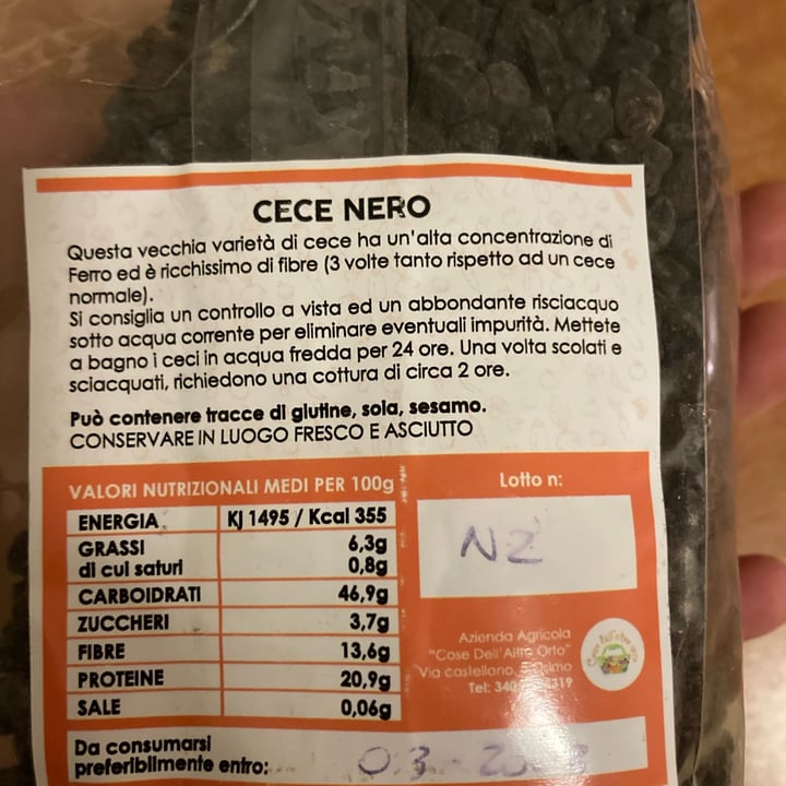 photo of Cose dell’altro orto cece nero shared by @melissa80 on  03 Mar 2024 - review