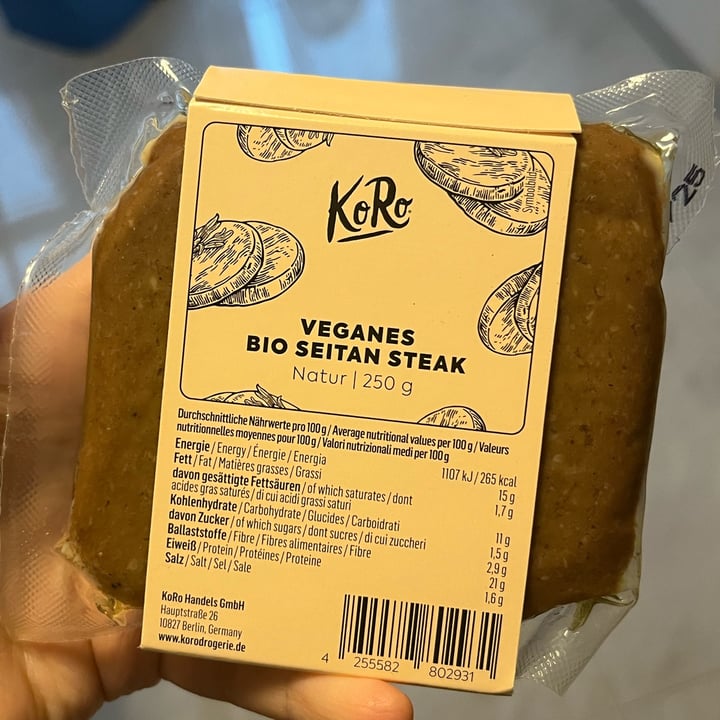 photo of Koro Bio Seitan Steak shared by @tipsyballoons on  08 May 2024 - review