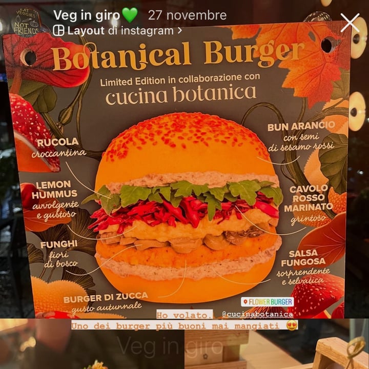 photo of Flower Burger Botanical Burger shared by @vulcanoattivo on  11 Dec 2023 - review
