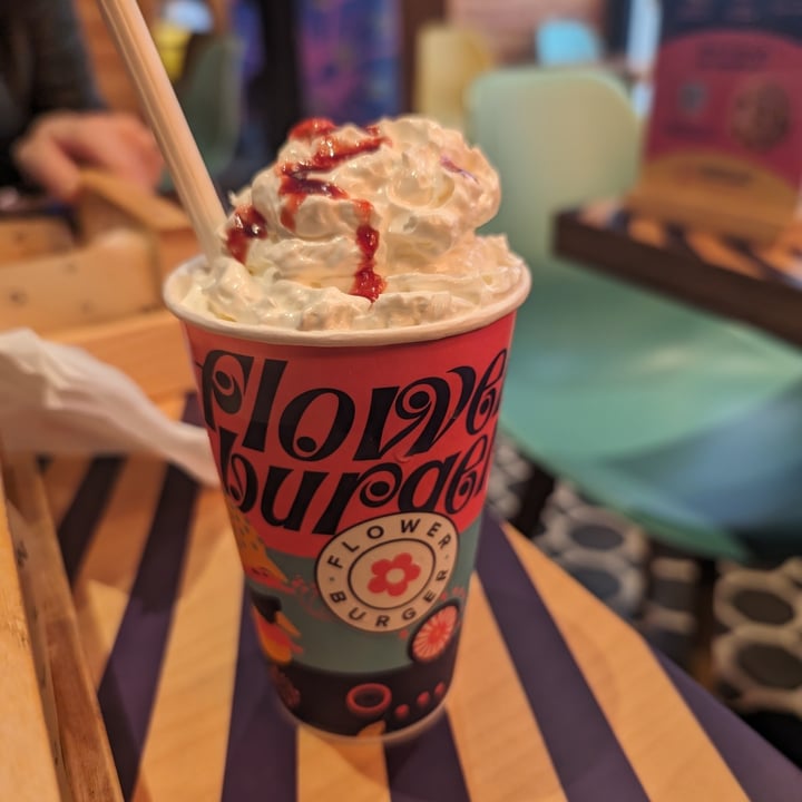 photo of Flower Burger strawberry milkshake shared by @conjuringwanderlust on  03 May 2024 - review