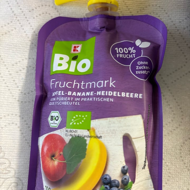 photo of Kaufland bio Fruchtmark apfel-banane-heidelbeere shared by @cindylala on  24 Apr 2024 - review
