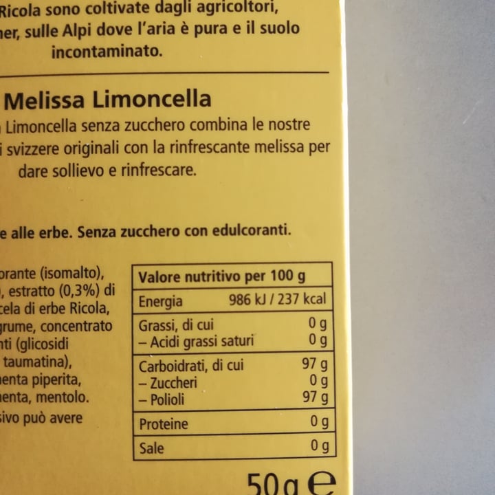 photo of Ricola Caramelle Melissa Limoncella shared by @liberatutti on  28 Aug 2023 - review