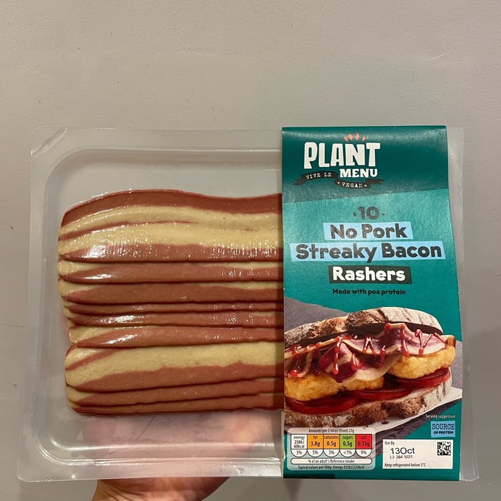 photo of Plant Menu 10 No Pork Streaky Bacon Rashers shared by @appleappleamanda on  16 Oct 2023 - review