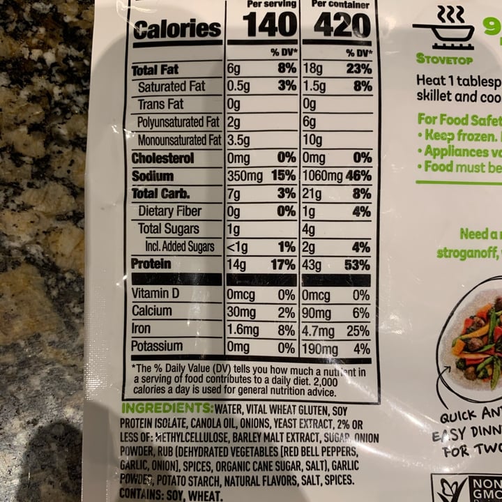 photo of Gardein Be'f tips shared by @malcolmcg on  21 Nov 2024 - review