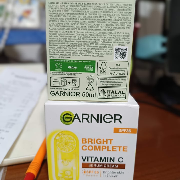 photo of Garnier Bright Complete Vit C Serum Cream SPF 36 shared by @zarreen on  26 Sep 2025 - review