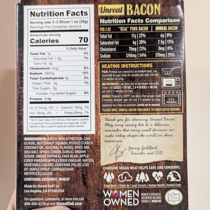 photo of Mrs. Goldfarb’s Unreal Deli Unreal Bacon shared by @regimack on  31 Aug 2025 - review
