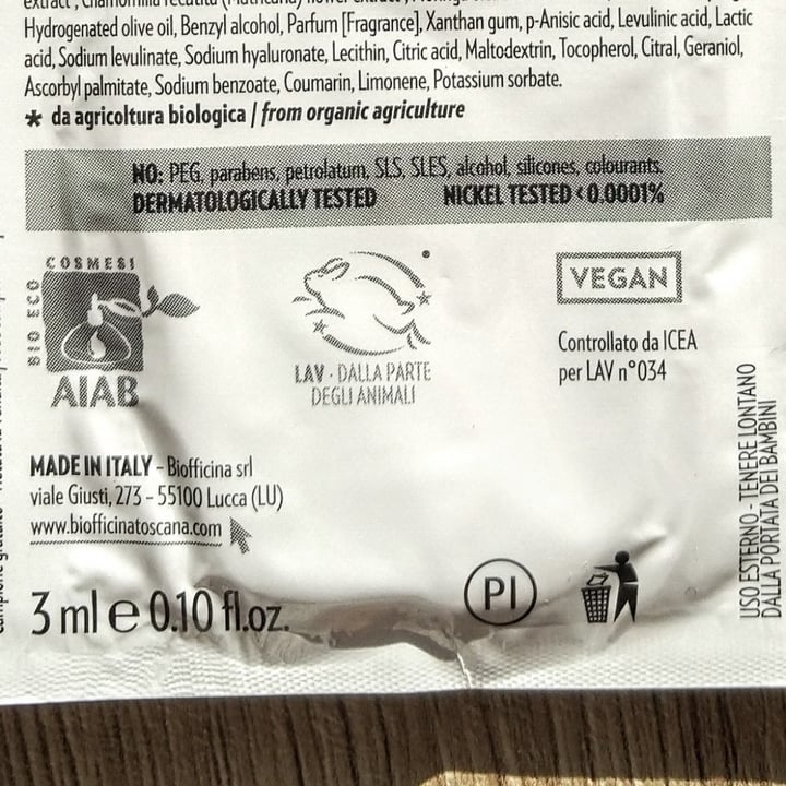 photo of Biofficina Toscana Emulsione Viso Preventiva Antipollution shared by @manoveg on  28 Aug 2023 - review