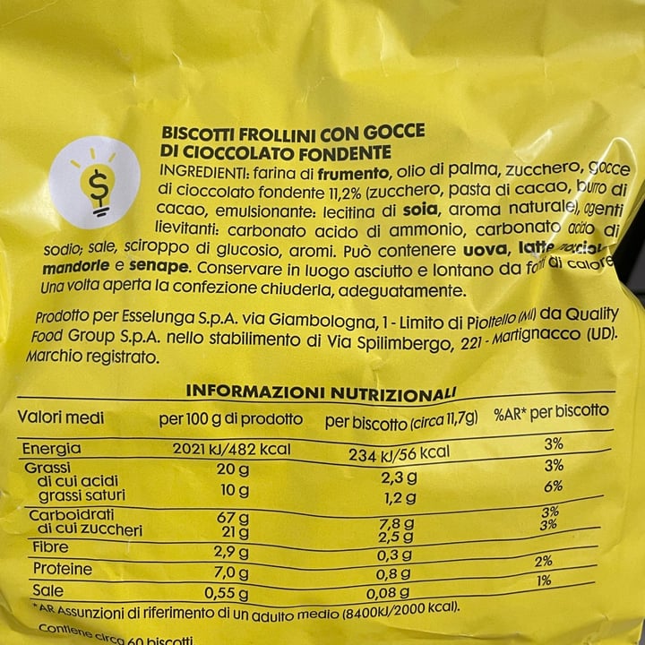 photo of Esselunga - Smart Frollini Con Gocce Di Cioccolato shared by @veraab on  07 Mar 2024 - review