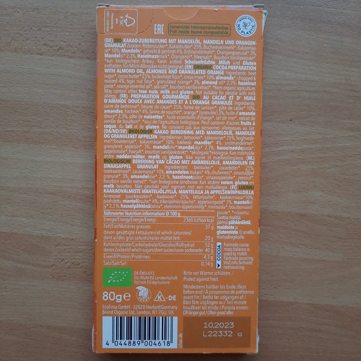 photo of iChoc Almond Orange Vegan Milk-like shared by @lindacolombo on  27 Aug 2023 - review