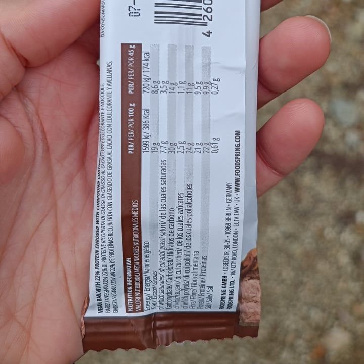 photo of Foodspring barretta proteica hazelnut crunch shared by @giudymorale on  19 Mar 2024 - review