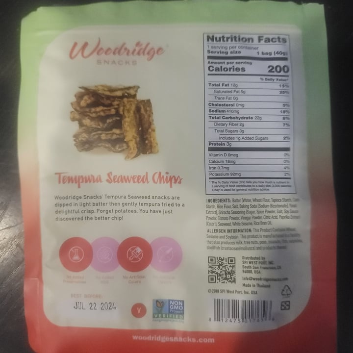 photo of Woodridge Sriracha Tempura Seaweed Chips shared by @pink417 on  18 Mar 2024 - review