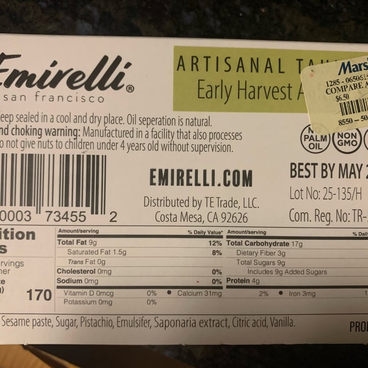 photo of Emirelli san francisco Artisanal Halva - Early Harvest Antep Pistachios shared by @rochi09 on  29 Aug 2025 - review