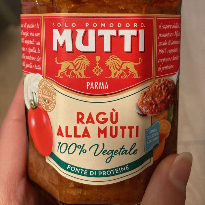 photo of Mutti Ragù Alla Mutti 100% Vegetale shared by @alicesuper on  28 Apr 2024 - review