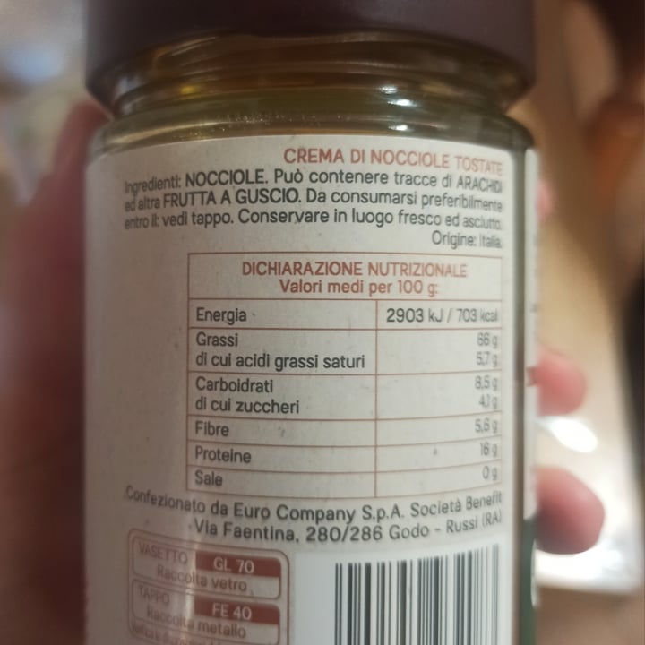 photo of Euro Company food for change 100% crema di nocciole shared by @fedegoesgreen on  21 Mar 2024 - review