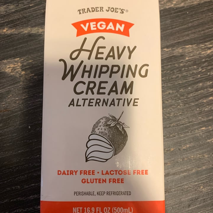 photo of Trader Joe's vegan heavy whipping cream shared by @friendlyvegan on  04 Jan 2024 - review
