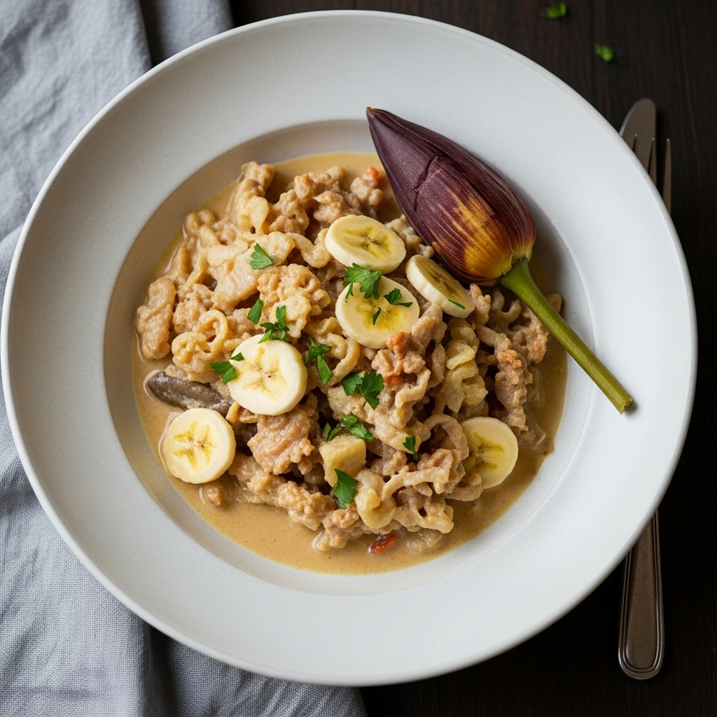 Smoky Buttery Cullen Skink with Banana Blossom
