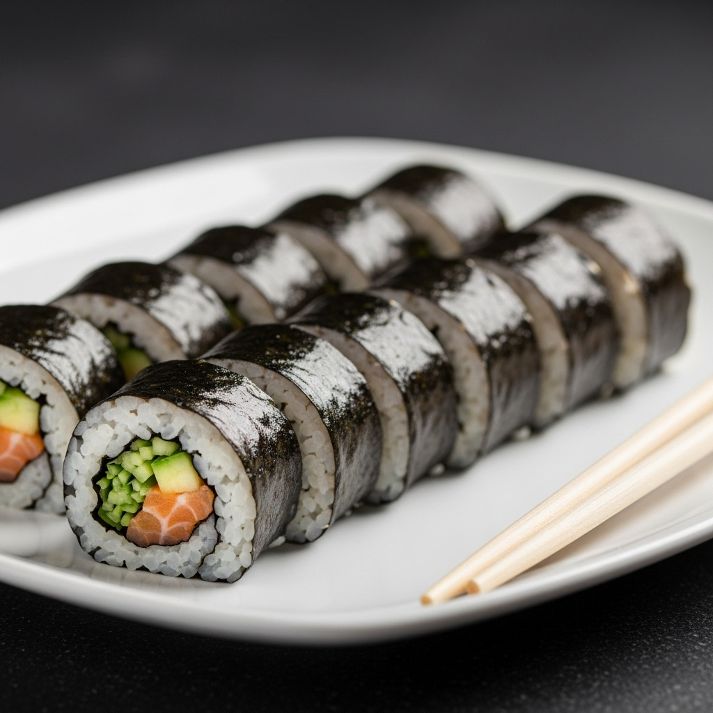 Freshly Prepared Vegan Sushi Rolls