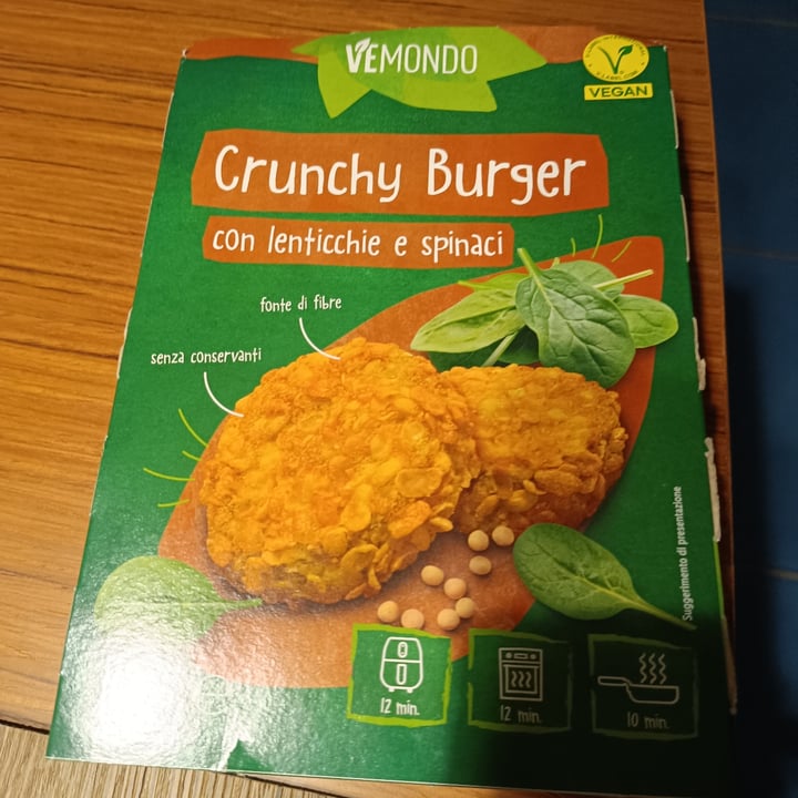 photo of Vemondo crunchy burger con lenticchie e spinaci shared by @littlepoppyseed on  13 Nov 2024 - review
