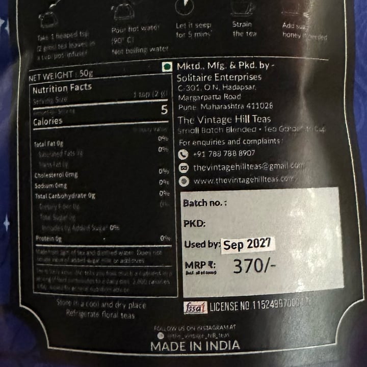 photo of The Vintage Hill Teas Sleep and Glow Caffeine-Free Tea shared by @veganosaurus on  30 Sep 2025 - review