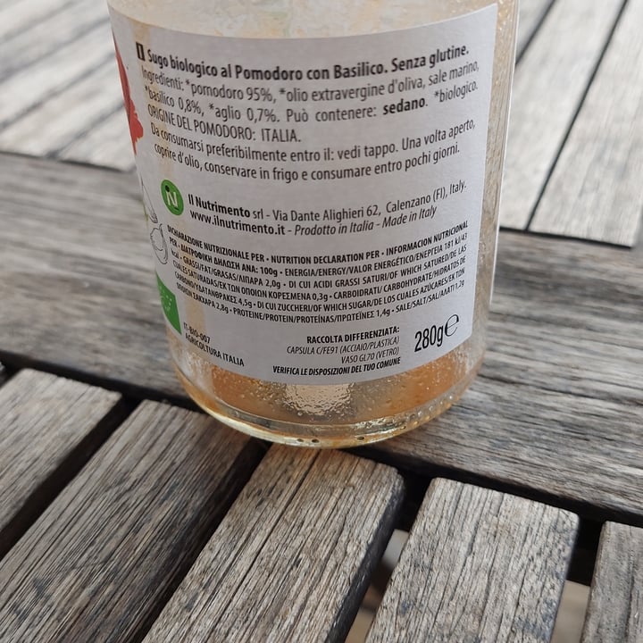 photo of Il Nutrimento sugo al basilico vegano shared by @teresa62 on  28 Aug 2023 - review