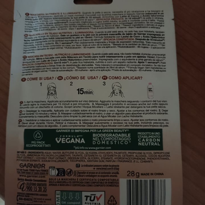 photo of Garnier Maschera Nutri Bomb shared by @fede02 on  09 Jun 2024 - review