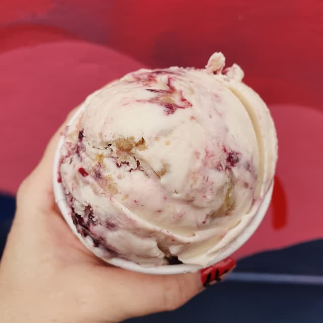 Photo of the dish “Marionberry Cobbler Ice Cream”