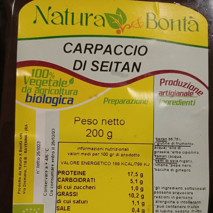 photo of Natura e bontà Carpaccio di Seitan shared by @deborah666 on  30 Oct 2023 - review