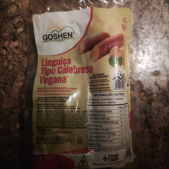 photo of Goshen Linguiça Calabresa Vegana shared by @analuisasanchesg on  25 Aug 2024 - review