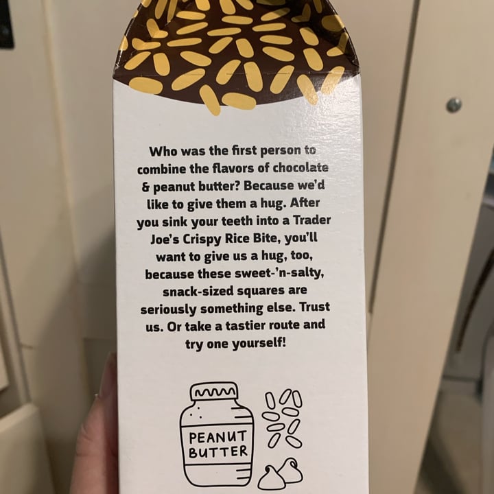 photo of Trader Joe's Chocolatey Coated Peanut Butter Crispy Rice Bites shared by @onehungryvegan on  24 Apr 2024 - review