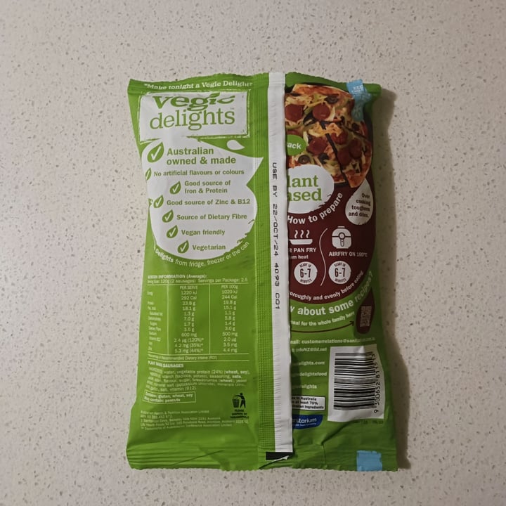photo of Vegie Delights Chorizo Vegie Sausages shared by @tardisco on  30 May 2024 - review