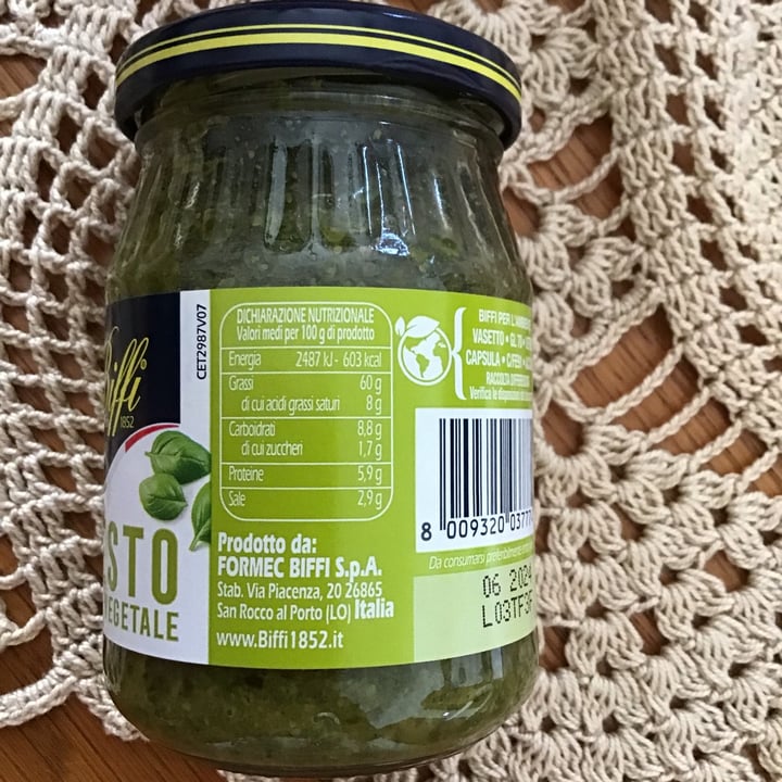 photo of Biffi Che Sugo! Pesto 100% Vegetale Senza Formaggio Jar shared by @laurazannoni on  26 Aug 2023 - review