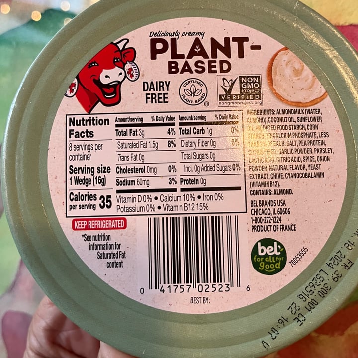photo of The Laughing Cow garlic and herbs plant based spread shared by @bandita on  20 Mar 2024 - review
