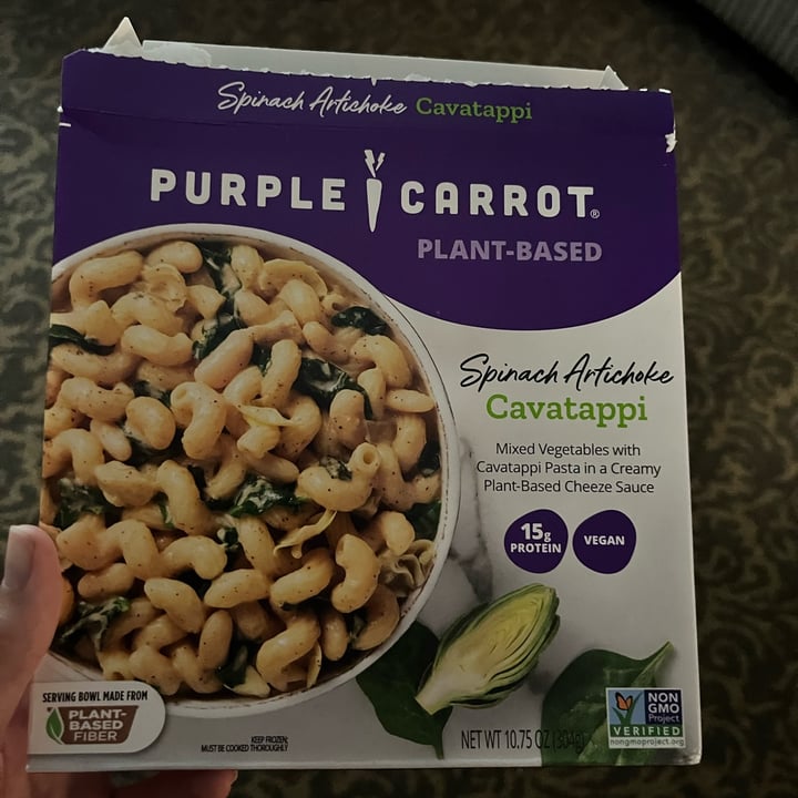 photo of Purple Carrot spinach artichoke cavatappi shared by @andrewbrown23 on  22 Aug 2023 - review