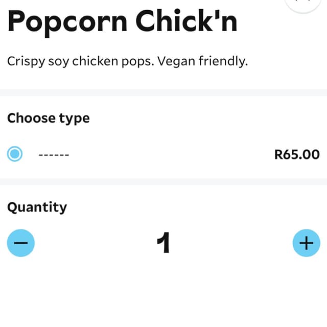 Photo of the dish “popcorn chick’n”