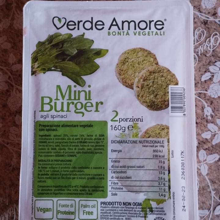 photo of Verde Amore Mini Burger Agli Spinaci shared by @azaholmes01 on  08 Aug 2023 - review