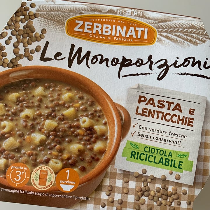 photo of Zerbinati le monoporzioni Pasta E Lenticchie shared by @mariafrancesca on  03 Mar 2023 - review