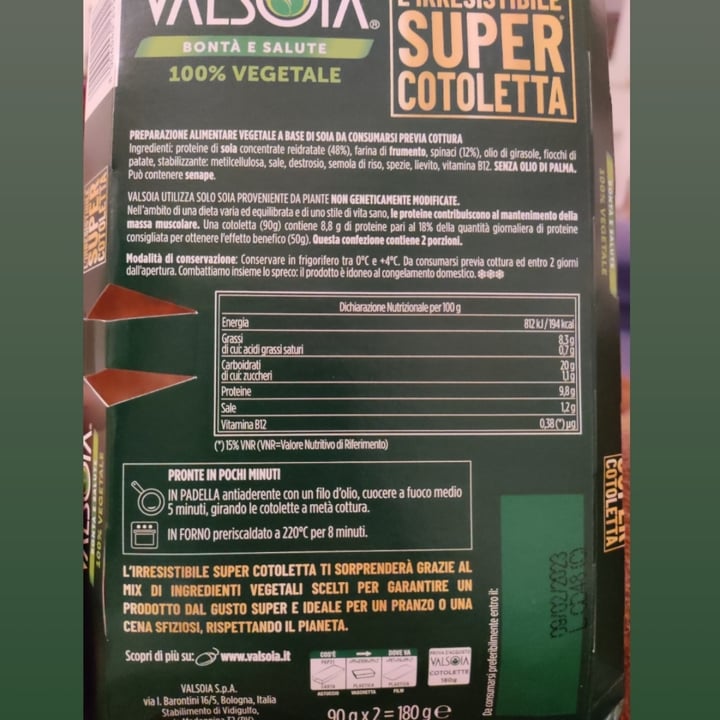 photo of Valsoia l’irresistibile super cotoletta shared by @felika on  24 Dec 2022 - review