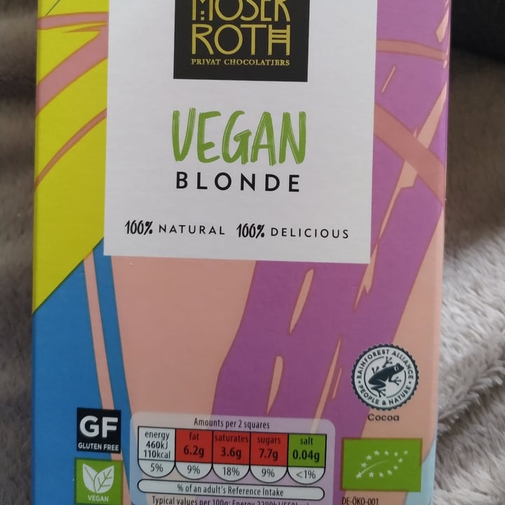 photo of Moser Roth Blonde Vegan Chocolate shared by @genuedean on  10 Apr 2023 - review