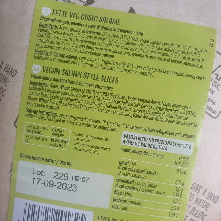 photo of Liveg Fette veg gusto salame shared by @lidiaveg on  27 Jun 2023 - review